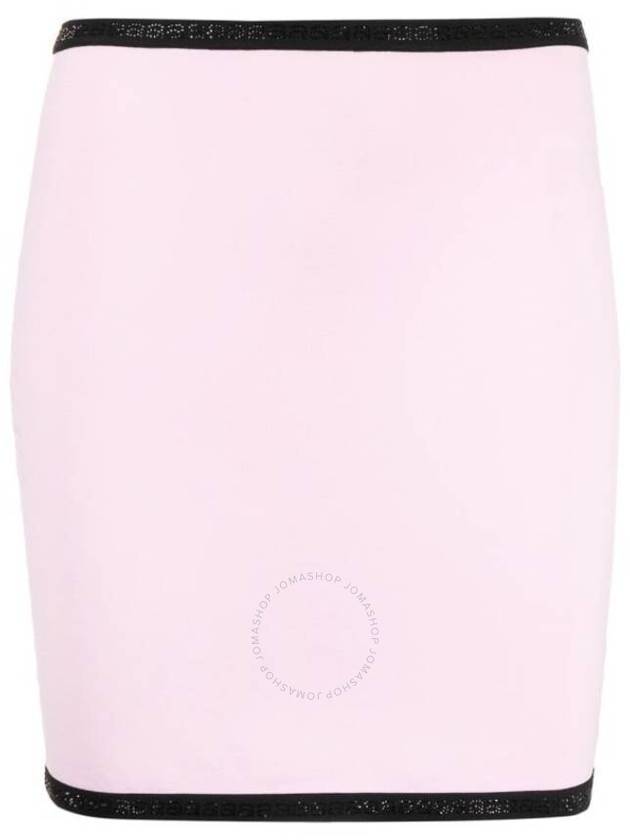 Alexander Wang Light Pink Contrast-Trim Mini Skirt, Size Large - ALEXANDER WANG - BALAAN 1