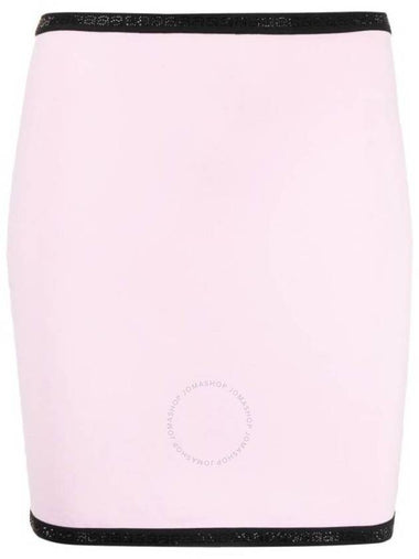 Alexander Wang Light Pink Contrast-Trim Mini Skirt, Size Large - ALEXANDER WANG - BALAAN 1