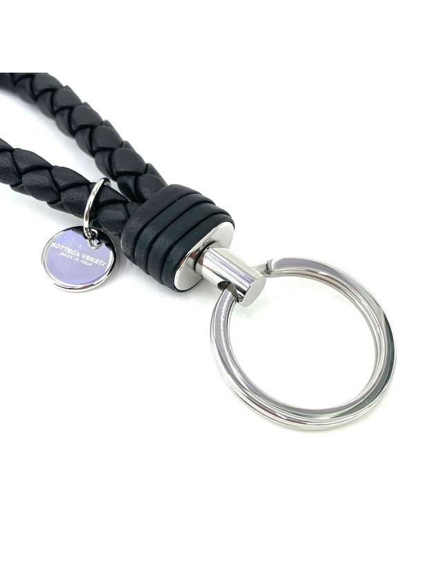 Intrecciato Leather Key Holder Black - BOTTEGA VENETA - BALAAN 4