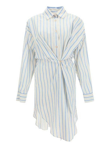 Seen Striped Cotton Shirt Midi Dress Blue Ecru - ISABEL MARANT - BALAAN 1