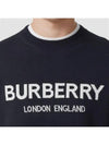 Jacquard Logo Wool Knit Top Navy - BURBERRY - BALAAN 6