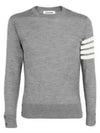 4 Bar Armband Classic Merino Wool Knit Top Light Grey - THOM BROWNE - BALAAN 2