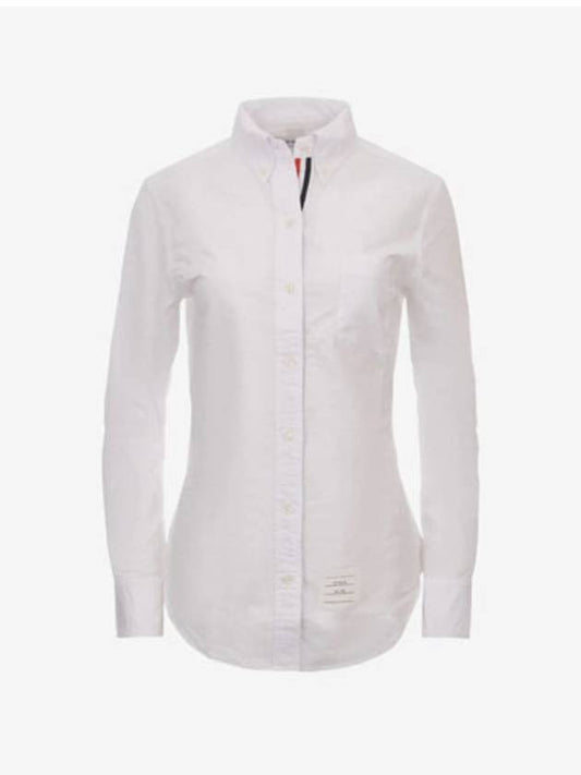 Button Down Cotton Oxford Long Sleeve Shirt White - THOM BROWNE - BALAAN 2