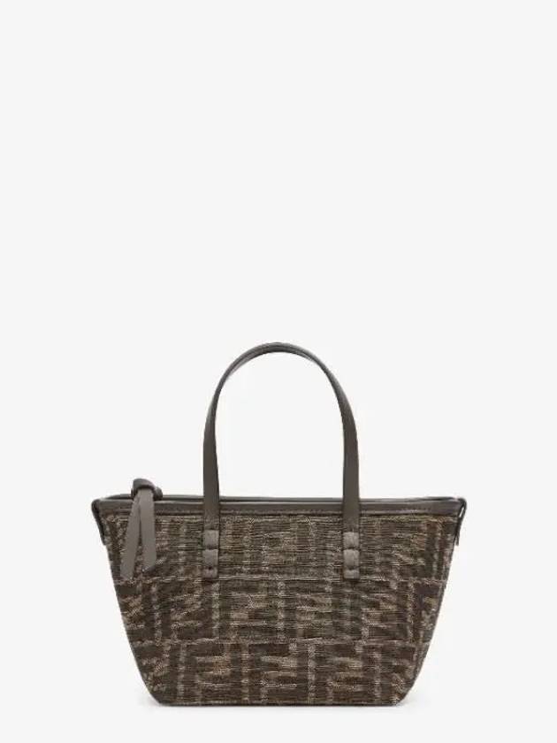 Roll FF Jacquard Mini Tote Bag Brown - FENDI - BALAAN 1