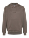 Logo Print Cotton Hoodie Brown - STONE ISLAND - BALAAN 2