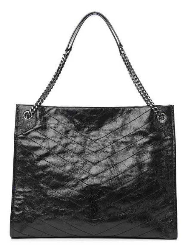 Niki Vintage Leather Shopping Tote Bag Black - SAINT LAURENT - BALAAN 2