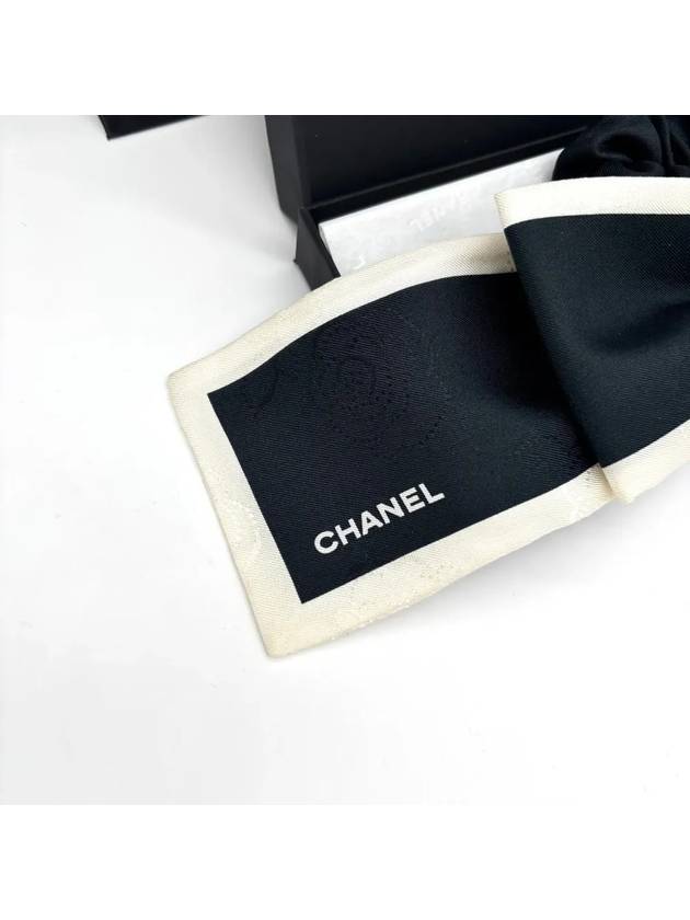 Hair Chouchou Ribbon Silk Scrunchie Black - CHANEL - BALAAN 4