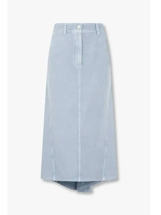 Women s Logo Label Garment Dyed Skirt Light Blue - BRUNELLO CUCINELLI - BALAAN 1