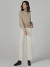 Women's Cotton Straight Pants Ivory - ARIFF - BALAAN 2