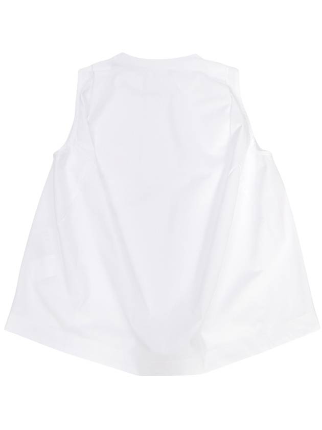 Pleats Detail Cotton Sleeveless White - SACAI - BALAAN 3