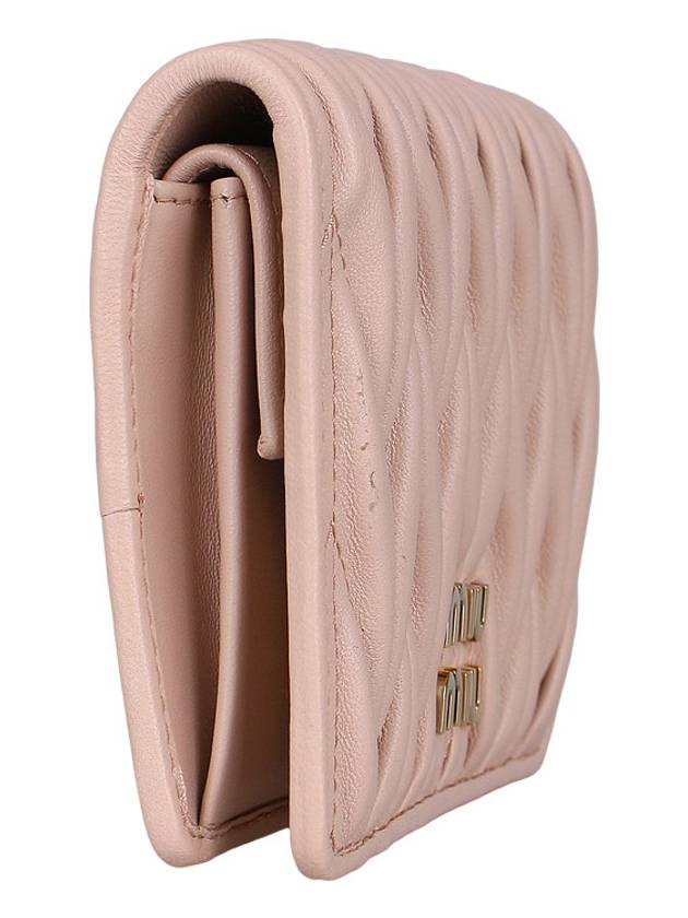 Matelasse Leather Half Wallet Light Pink - MIU MIU - BALAAN 4