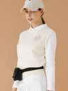 Crew neck knit vest IVORY - MONBIRDIE GOLF - BALAAN 4