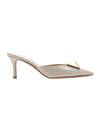 One-Stud Patent Leather Mule Beige - VALENTINO - BALAAN 1