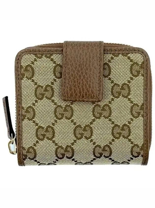 GG Canvas Zipper Medium Half Wallet - GUCCI - BALAAN.