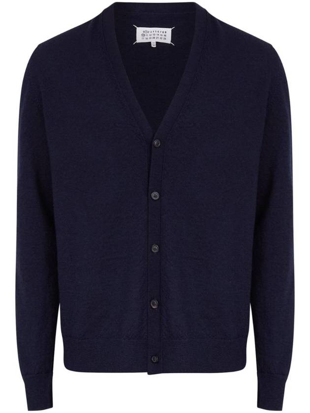 V-Neck Wool Cardigan Navy - MAISON MARGIELA - BALAAN 1