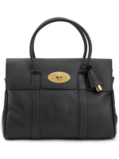 Small Bayswater Classic Grain Tote Bag Black - MULBERRY - BALAAN 1