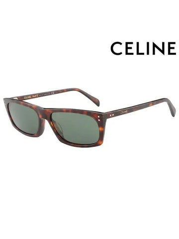 Eyewear Logo Rectangular Acetate Sunglasses Havana - CELINE - BALAAN 1