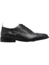 Vitello Caprether Cap Toe Oxford Black - THOM BROWNE - BALAAN.