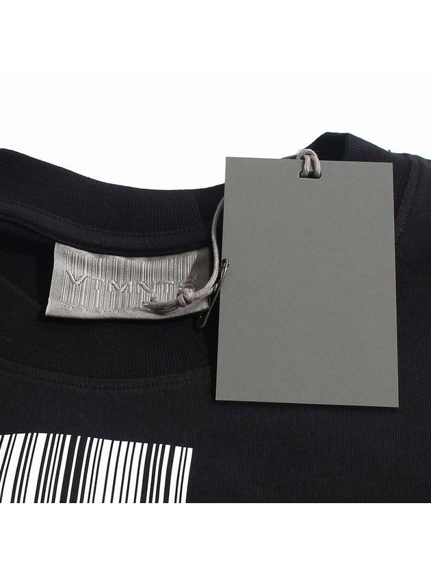 Neck Barcode Print Short Sleeve T-Shirt Black - VETEMENTS - BALAAN.