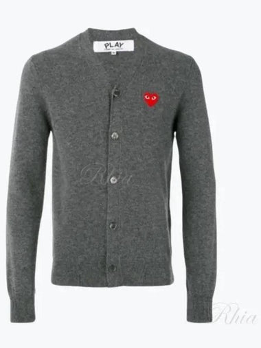 P1N008 Red Heart V neck Cardigan Knitwear - COMME DES GARCONS - BALAAN 1