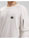 Logo Patch Sweatshirt White - CP COMPANY - BALAAN.