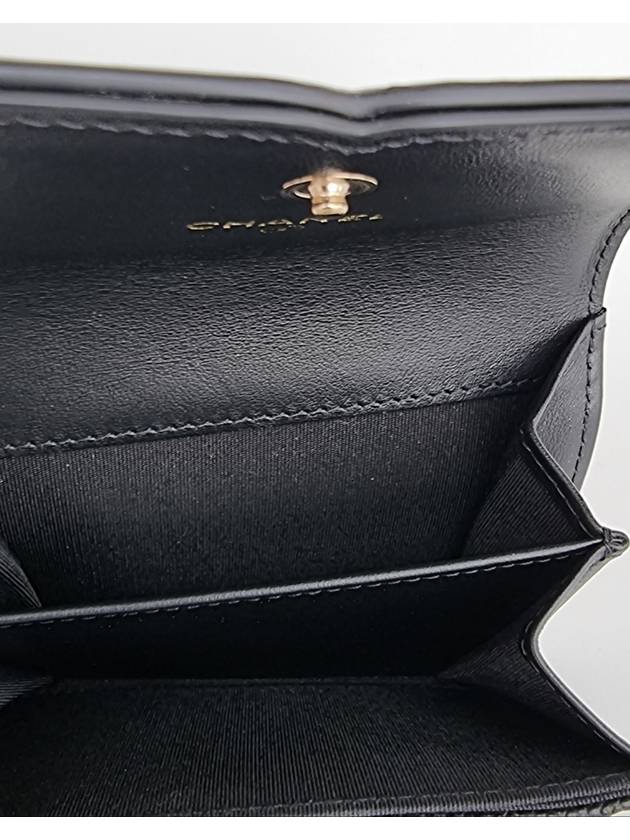 Cambon Caviar Snap Ring Wallet Black - CHANEL - BALAAN 5