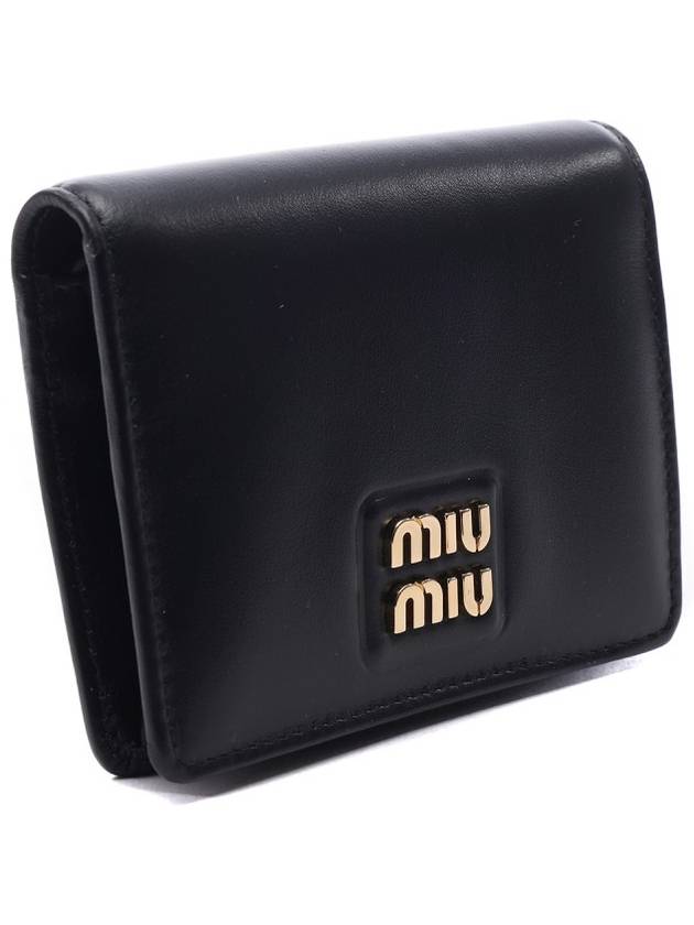 Small Leather Half Wallet Black - MIU MIU - BALAAN 4