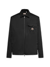 Gabardine Logo Pocket Zip Up Jacket Black - MONCLER - BALAAN 1