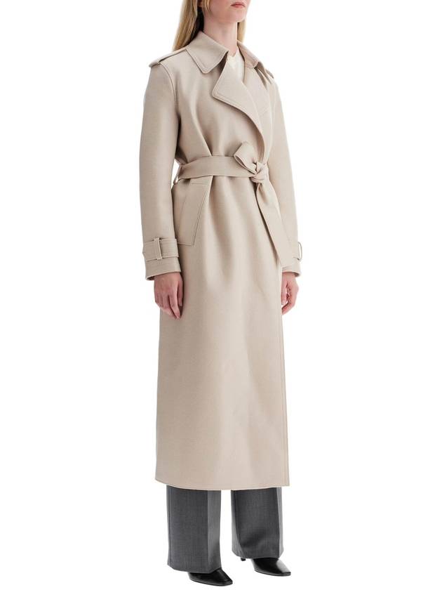 pressed wool robe coat with nine words - HARRIS WHARF LONDON - BALAAN 2