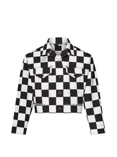 Cropped Damier Denim Jacket Black 1AGAC5 - LOUIS VUITTON - BALAAN 2