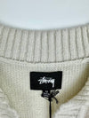 Graffiti Collar Knit Vest Cream Beige - STUSSY - BALAAN 5