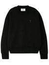 Heart Logo Tone On Tone Sweatshirt Black - AMI - BALAAN 4