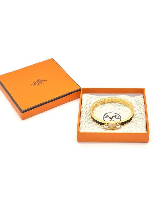 Mini Clic Chaine D'Ancre Bracelet Gold Noir - HERMES - BALAAN 3