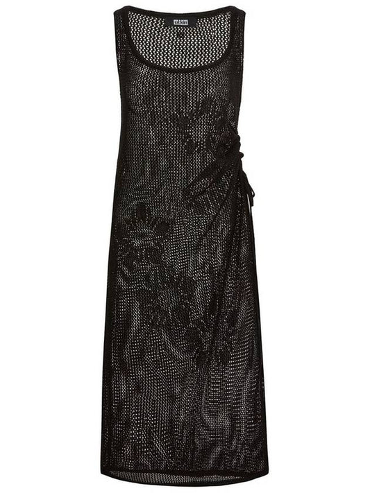Runway Mugung Crochet Knit Layered Dress Black - ULKIN - BALAAN 1