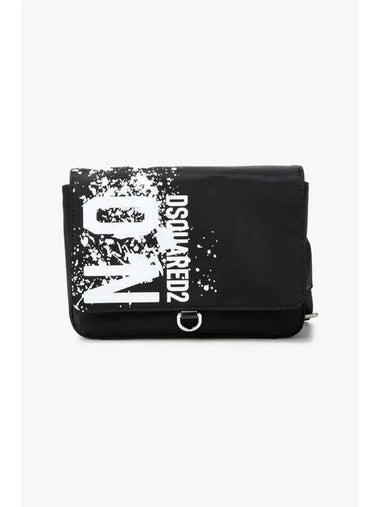 Men s ICON Splash Crossbody Bag Black - DSQUARED2 - BALAAN 1