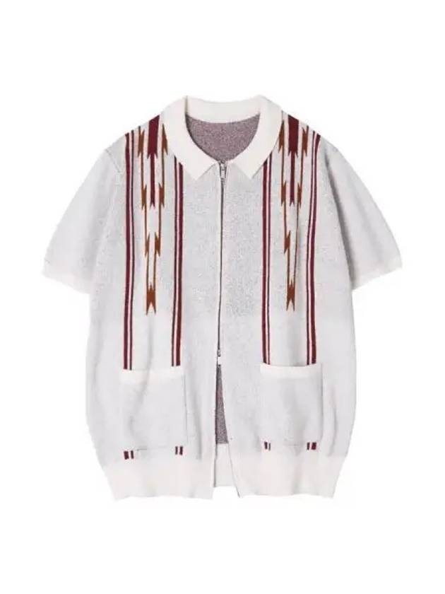 Navajo Boucle Knit Cardigan Cream - KND - BALAAN 1