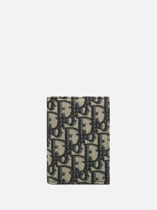 Oblique Jacquard Bifold Card Wallet Beige Black - DIOR - BALAAN 2