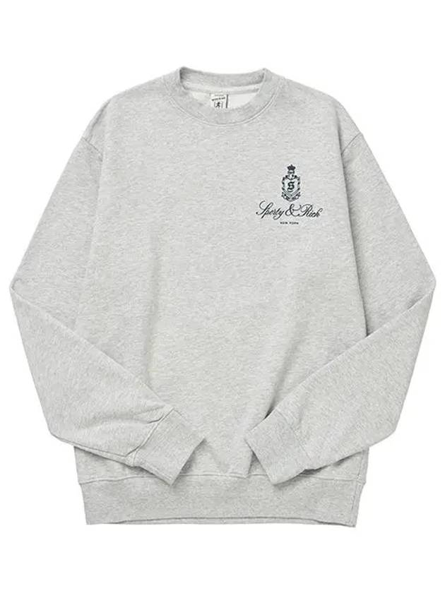 Vendome Crew Neck Cotton Sweatshirt Grey - SPORTY & RICH - BALAAN 3