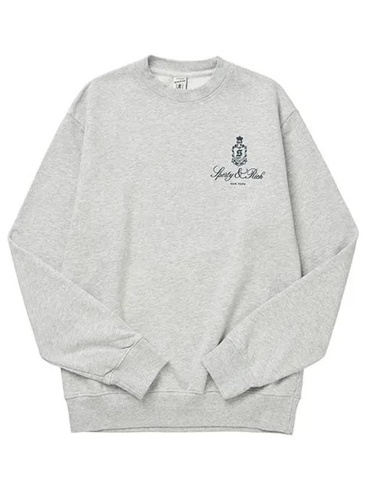 Vendome Crew Neck Cotton Sweatshirt Grey - SPORTY & RICH - BALAAN 2