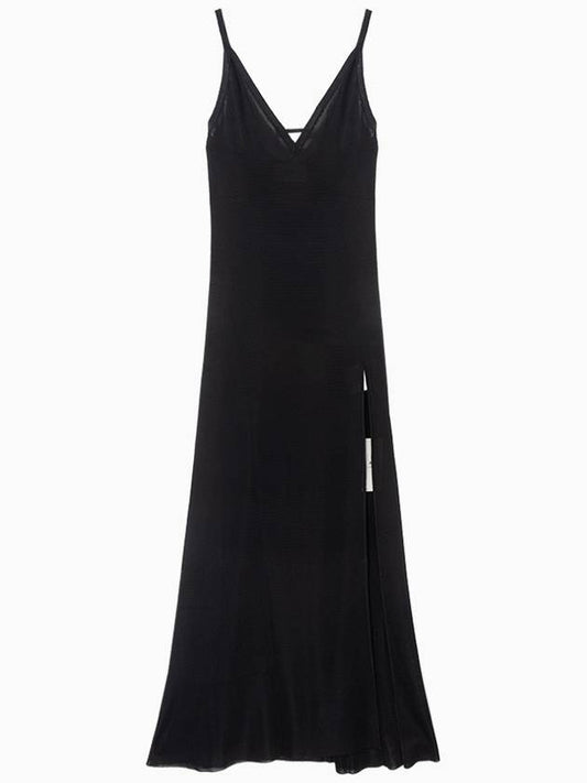 viscose knit sleeveless long dress black - AMI - BALAAN 2