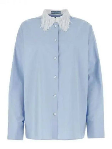 Fringe collar cotton shirt 271372 - PRADA - BALAAN 1