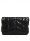 Puffer Quilted Nappa Leather Small Shoulder Bag Black - SAINT LAURENT - BALAAN 3