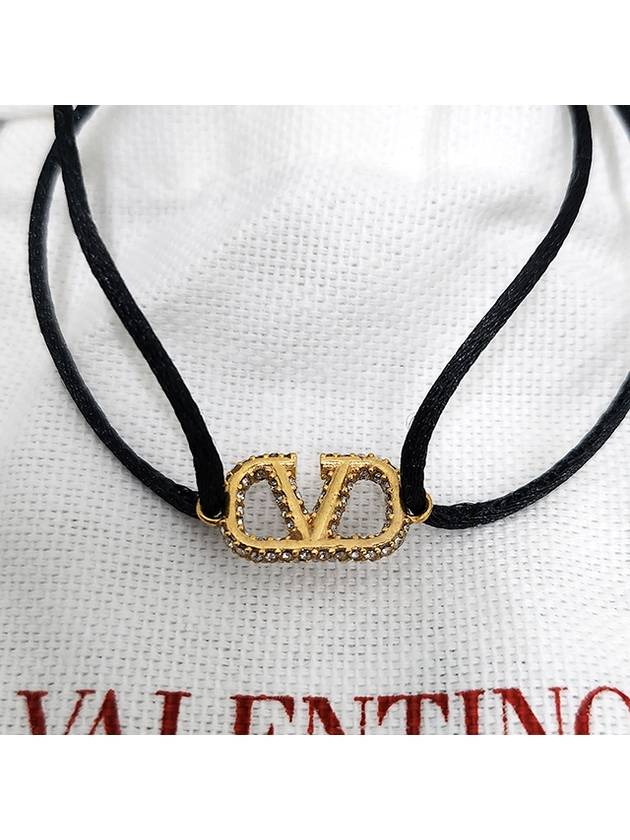 V Logo Garavani Bracelet Black - VALENTINO - BALAAN 6