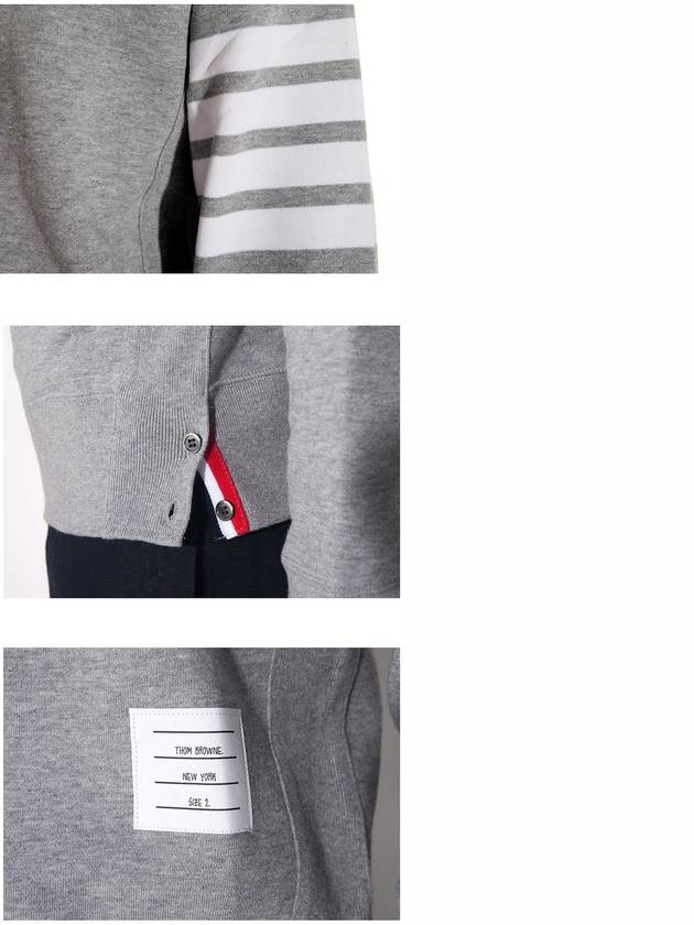 4 Bar Loopback Jersey Sweatshirt Light Grey - THOM BROWNE - BALAAN 4