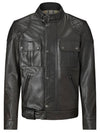 Brooklands Motorcycle Leather Jacket 105376 ATBLK - BELSTAFF - BALAAN 2