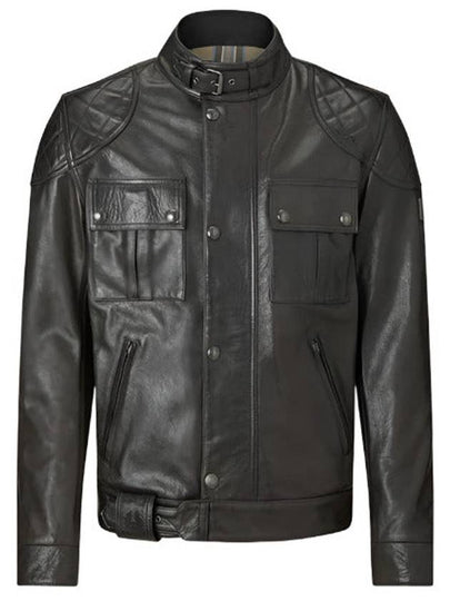 Brooklands Motorcycle Leather Jacket 105376 ATBLK - BELSTAFF - BALAAN 2