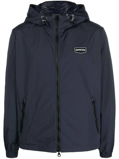 Men's Logo Patch Windbreaker Navy - DUVETICA - BALAAN 1