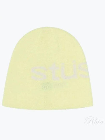 1321210 Yellow Helvetica UV Skull Cap Beanie - STUSSY - BALAAN 1