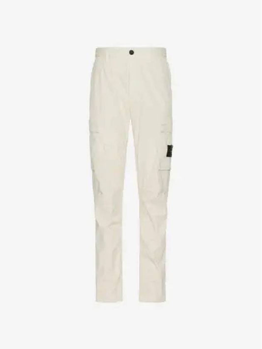 Stretch Cotton Gabardine Garment Dyed Cargo Straight Pants Stucco - STONE ISLAND - BALAAN 2