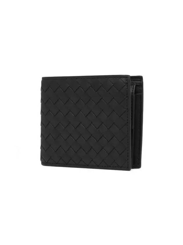 Intrecciato Coin Pocket Half Wallet Black - BOTTEGA VENETA - BALAAN 4